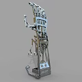Industrial Metal Mechanical Device Featuring Silver Frame And Multiple Components