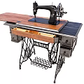 Vintage Sewing Machine Table With Wooden Top Drawers And Metal Legs