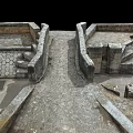 Ancient Stone Ruins Structure Featuring Stone Walls Stairs Archway And Paved Floor