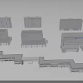 3D Models of Modern Residential Buildings Featuring Diverse Architectural Styles and Structures