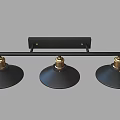 Modern Black Wall Sconce Featuring Three Gold Accent Lamps for Home Decor