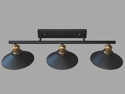 Modern Black Wall Sconce Featuring Three Gold Accent Lamps for Home Decor 3d model