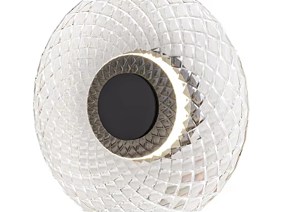 Modern Spherical Wall Lamp With Mesh Design Black Center Gold Accent And Transparent Glass 3d model