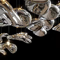 Modern Artistic Chandelier With Irregular Metallic Shapes And Glossy Surface Design