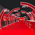 Red Carpet Event Passage With Red Arches For Anniversary Celebration Years 2011 To 2017