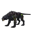 Black Panther Like Monster Character With Green Glowing Spiked Structures For Games And Movies