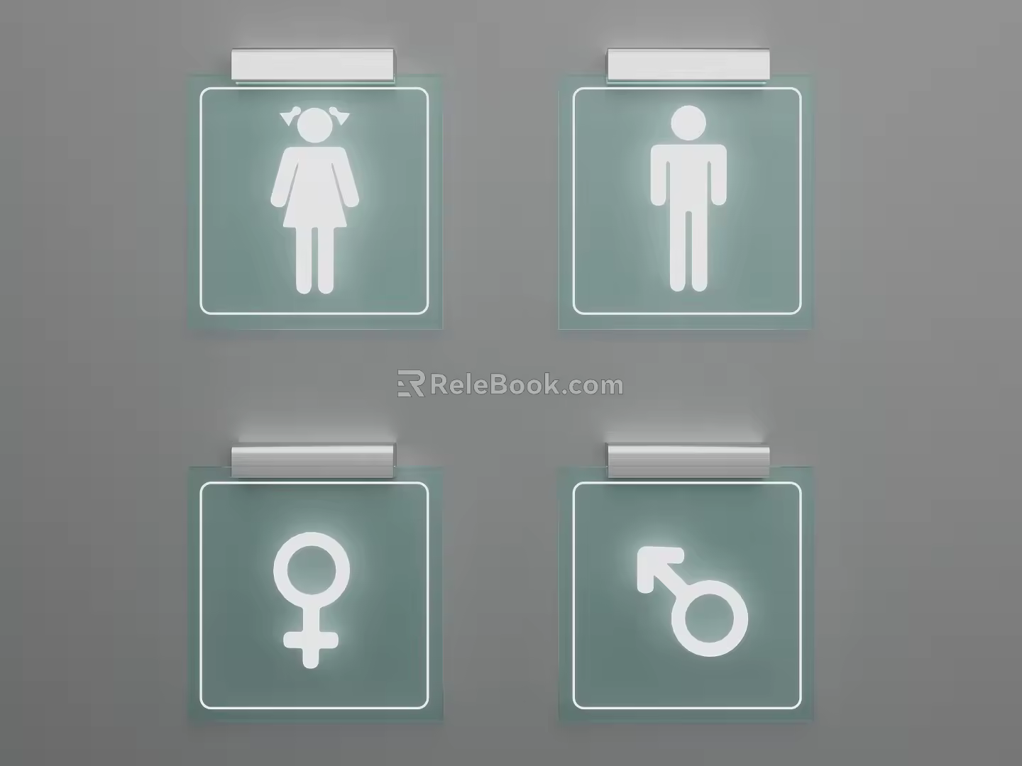 Guide system toilet sign toilet 3d model