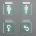 Guide system toilet sign toilet 3d model