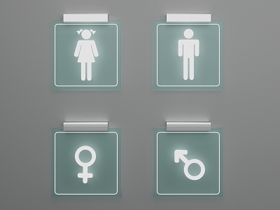 Guide system toilet sign toilet 3d model