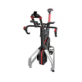 Wattbike Stationary Spin Bike With Black Red Design Digital Display And Water Bottle Holders