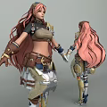 Modern game character game character female character 3d model