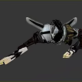 Futuristic Character In Tech Inspired Outfit With Glowing Weapons And Dynamic Stance