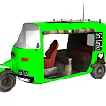 Green Auto Rickshaw With Shimla Text TAXI Sign Brown Seats And Roof Rack