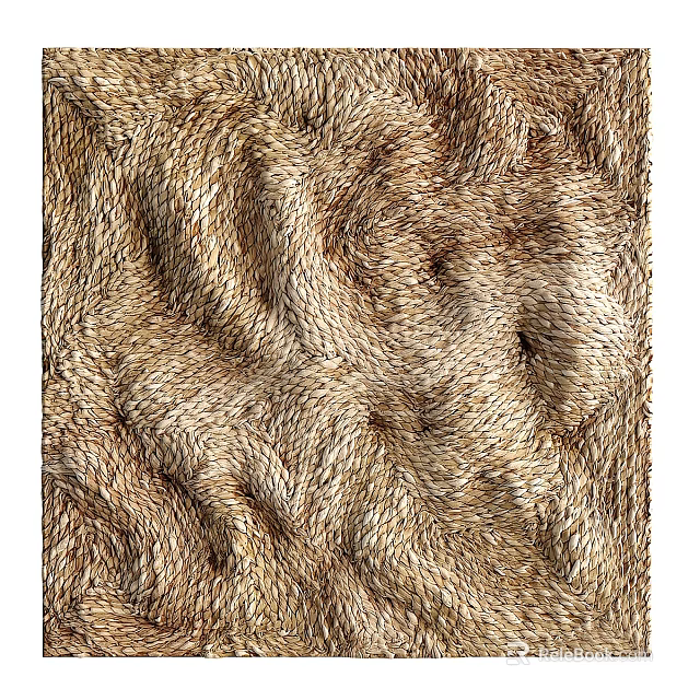 Natural Brown Woven Texture Wall Decor With Layered Design And Warm Tones 3d model 