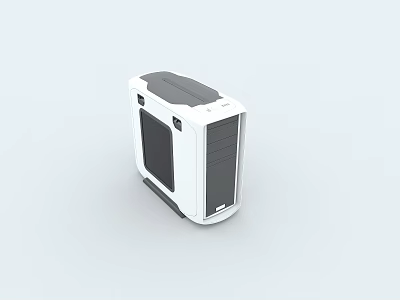 Modern White And Gray Computer Case With Sleek Design For PC Systems 3d model