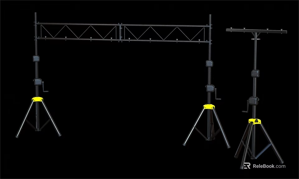Pendant Light Hanging Stand With Metal Tripod Structure And Yellow Base 3d model 