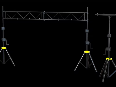 Pendant Light Hanging Stand With Metal Tripod Structure And Yellow Base 3d model