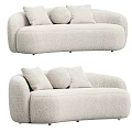 Modern Plush Beige Sectional Sofa With Soft Comfortable Fabric Cushions For Living Room