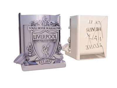 Liverpool Football Club Metal Plaque With Team Logo Established Year And Decorative Design 3d model