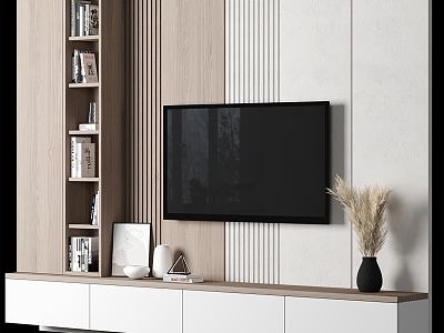 Modern TV cabinet TV background wall 3d model