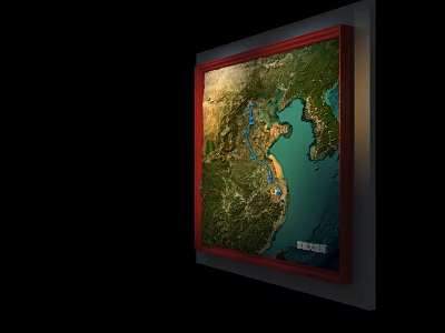 Modern Sand Plate Beijing-Hangzhou Grand Canal Sand Plate 3d model