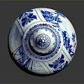 Blue And White Carved Sculpture Vase With Intricate Patterns And Lid