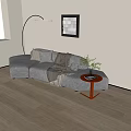 Modern shaped sofa 3d model
