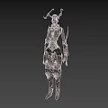 Elaborate Mythical Character In Fantasy Armor With Intricate Horns And Scaled Patterns