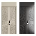 Modern Security Doors With Radial Geometric Patterns Beige And Dark Gray Design 3d model