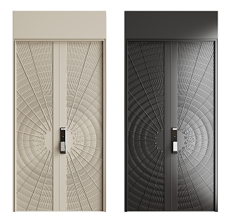 Modern entry door combination 3d model