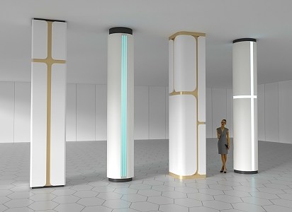 cylindrical square column 3d model