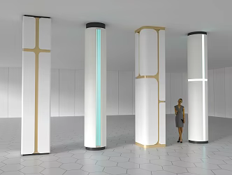 cylindrical square column 3d model
