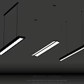 Medieval Droplight Design With Hanging Long Strip Black Frame And White Light 3d model