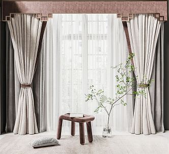 New Chinese Curtain 3d model