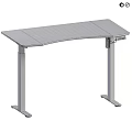 Modern Adjustable Electric Standing Desk With Different Color Tabletop Black White Legs And Control Panel
