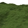 Lush Green Terraced Fields Landscape With Wavy Ridges And Rolling Hills