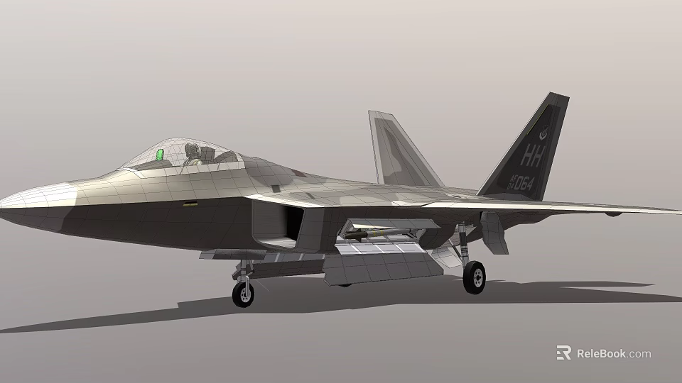 Advanced Military Weapon F 22 Fighter Jet With HH 782 Marking And Stealth Technology 3d model 