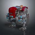 Game Movie Character Robot With Red Gray Mechanical Armor And Sci Fi Mechanical Design