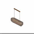 Modern Luxurious Crystal Chandelier With Golden Frame And Hanging Transparent Crystals