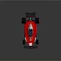 Red Ferrari F1 Style Race Car With Rear Wing And White Details