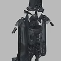 Fantasy Hooded Cloak Armor Costume With Black Detailed Design And Long Robe