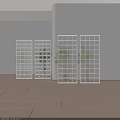 Modern Decorative Partition Designs With Glass Grid And Patterned Panels 3d model