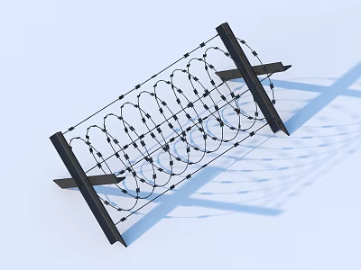 Tactical Defensive Weapon With Barbed Wire And Metal Frame For Security Barriers 3d model Tactical Defensive Weapon With Barbed Wire And Metal Frame For Security Barriers 3d model