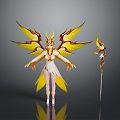 Female Elf Cartoon Witch Magic Witch Magic Girl Magician Elf Mage Warlock Wizard 3d model