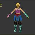 Fantasy Female Warrior Character With Mythical Creature Inspired Armor And Decorative Patterns 3d model