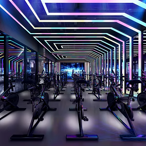 Modern Gym Cycling Room 3d model