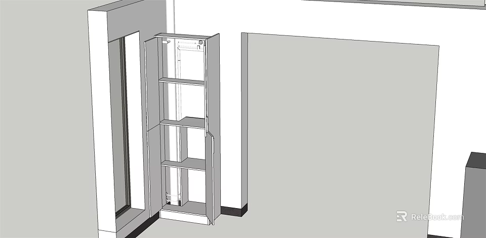 Open Multi Tier Shelf Unit For Indoor Corner Storage With Modern Design 3d model 