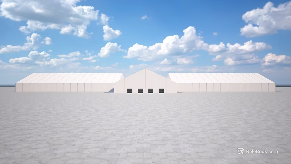 Modern White Canopy Design For Outdoor Space With Durable Weatherproof Material 3d model