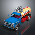 Cartoon KOMBATTAN Tank Truck With Blue Cab Yellow Tank And Silver Top Device