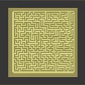 Yellow Square Furniture Mat Featuring Intricate Maze Pattern Design And Texture 3d model